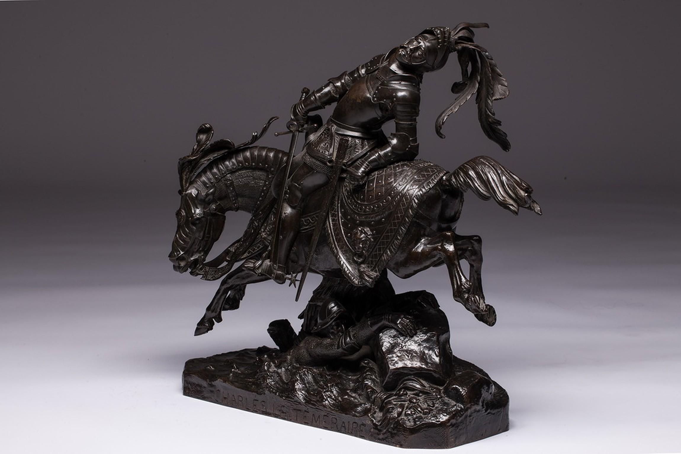Jean-François Théodore Gechter 1796-1844 Charles le Temeraire Large Bronze For Sale 2
