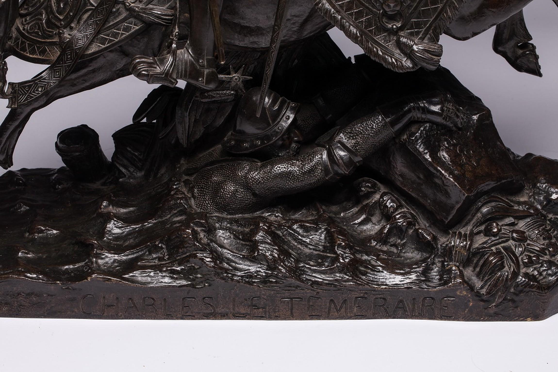 Gilt Jean-François Théodore Gechter 1796-1844 Charles le Temeraire Large Bronze For Sale