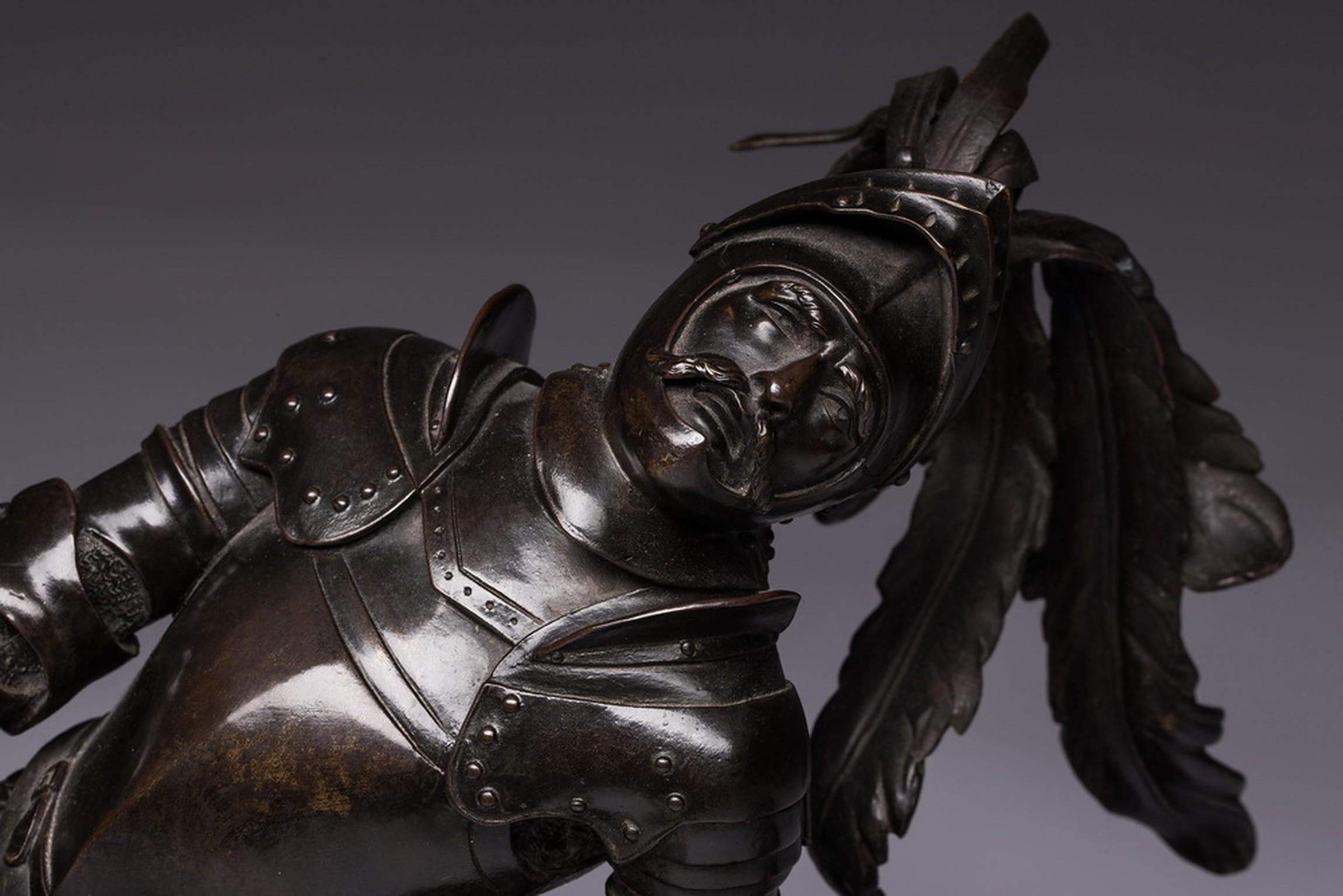 19th Century Jean-François Théodore Gechter 1796-1844 Charles le Temeraire Large Bronze For Sale