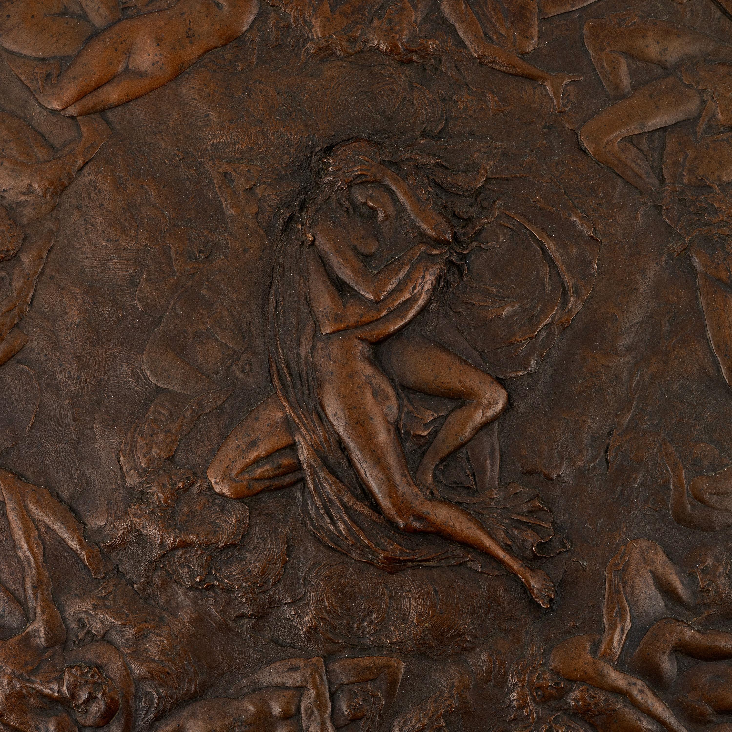 L'Enfer des Luxurieux, The Hell of the Luxurious Relief, 19th Century Bronze. - Sculpture by Jean-François Garnier 