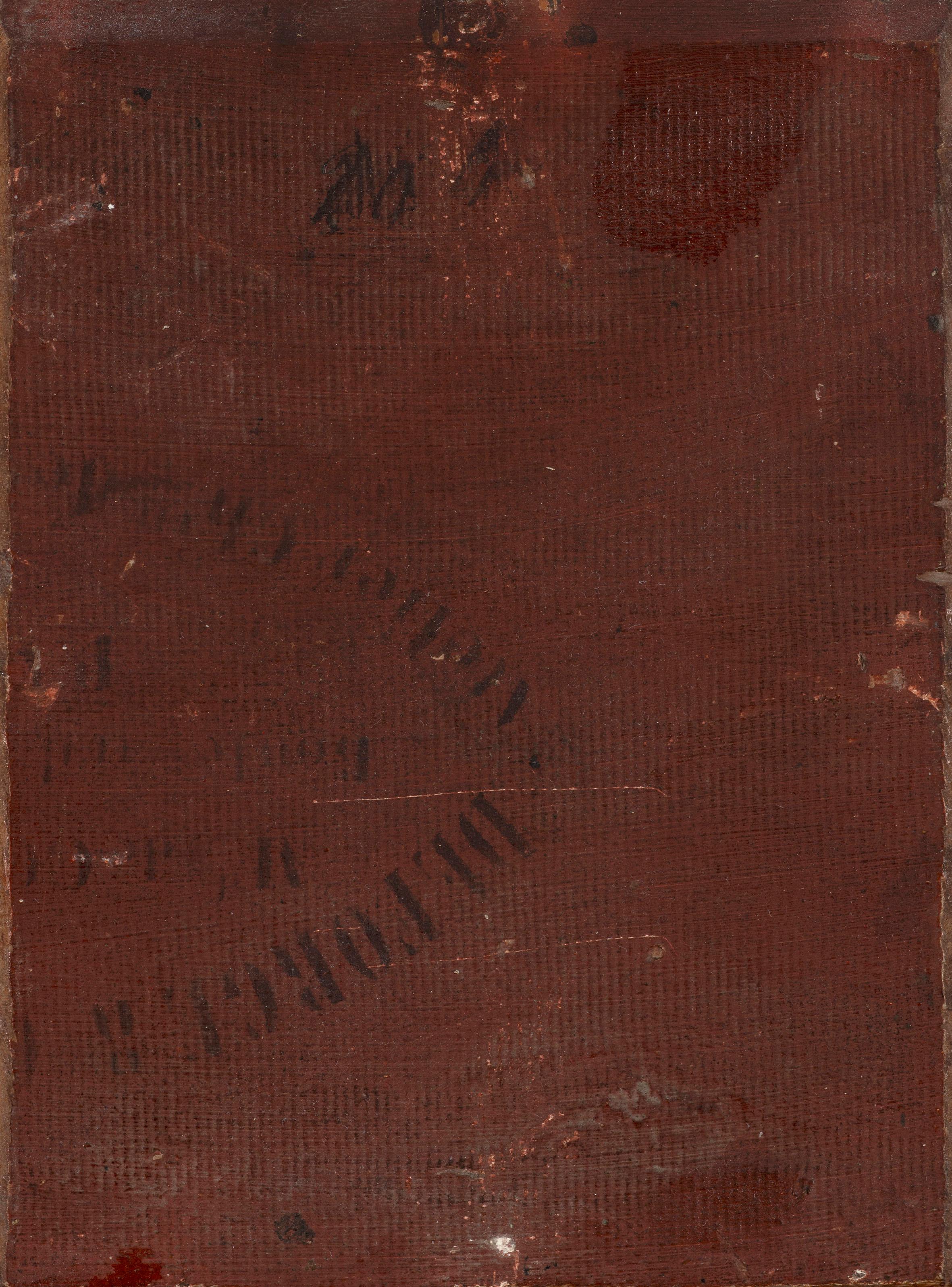 Study of trees on a rocky hillside - Brown Landscape Painting by Jean-François-Joseph Bellel