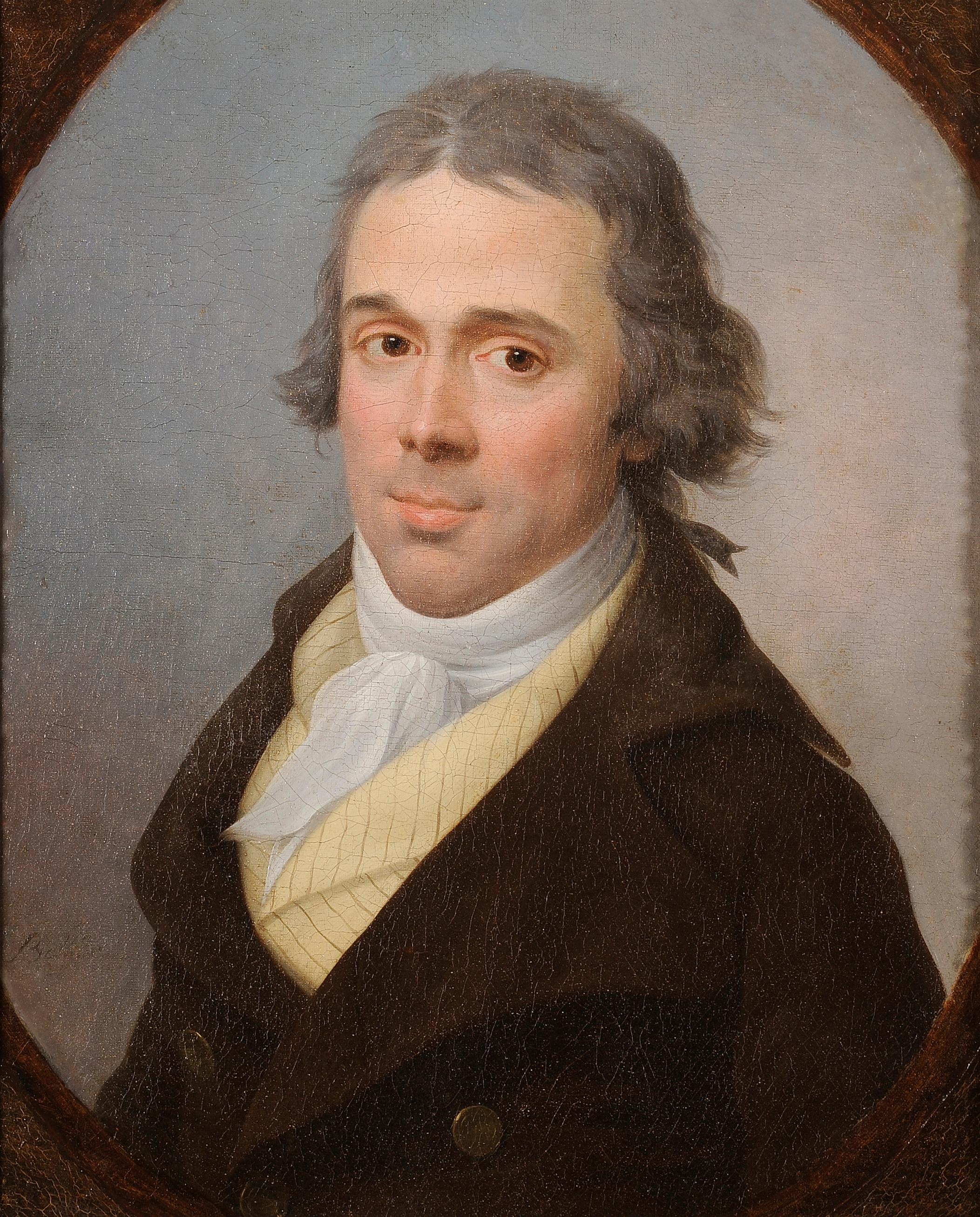 Männer Porträt – Painting von Jean François Marie Bellier