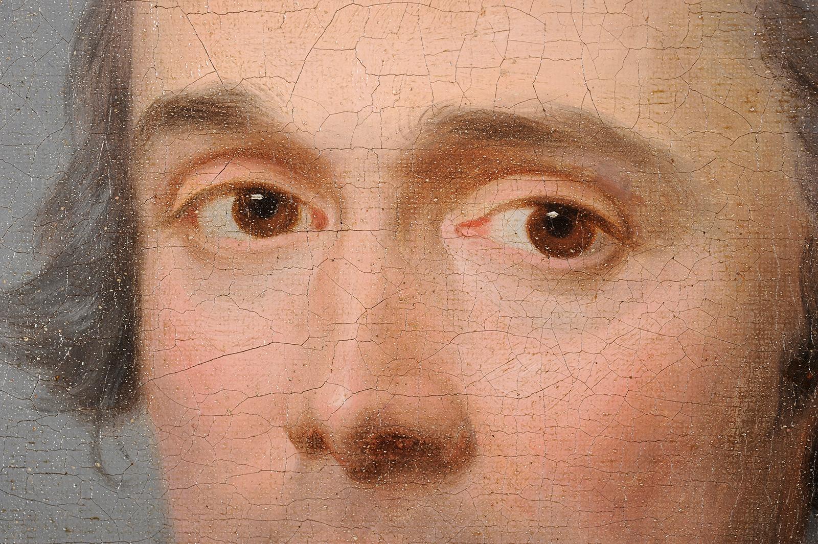 Männer Porträt (Braun), Figurative Painting, von Jean François Marie Bellier