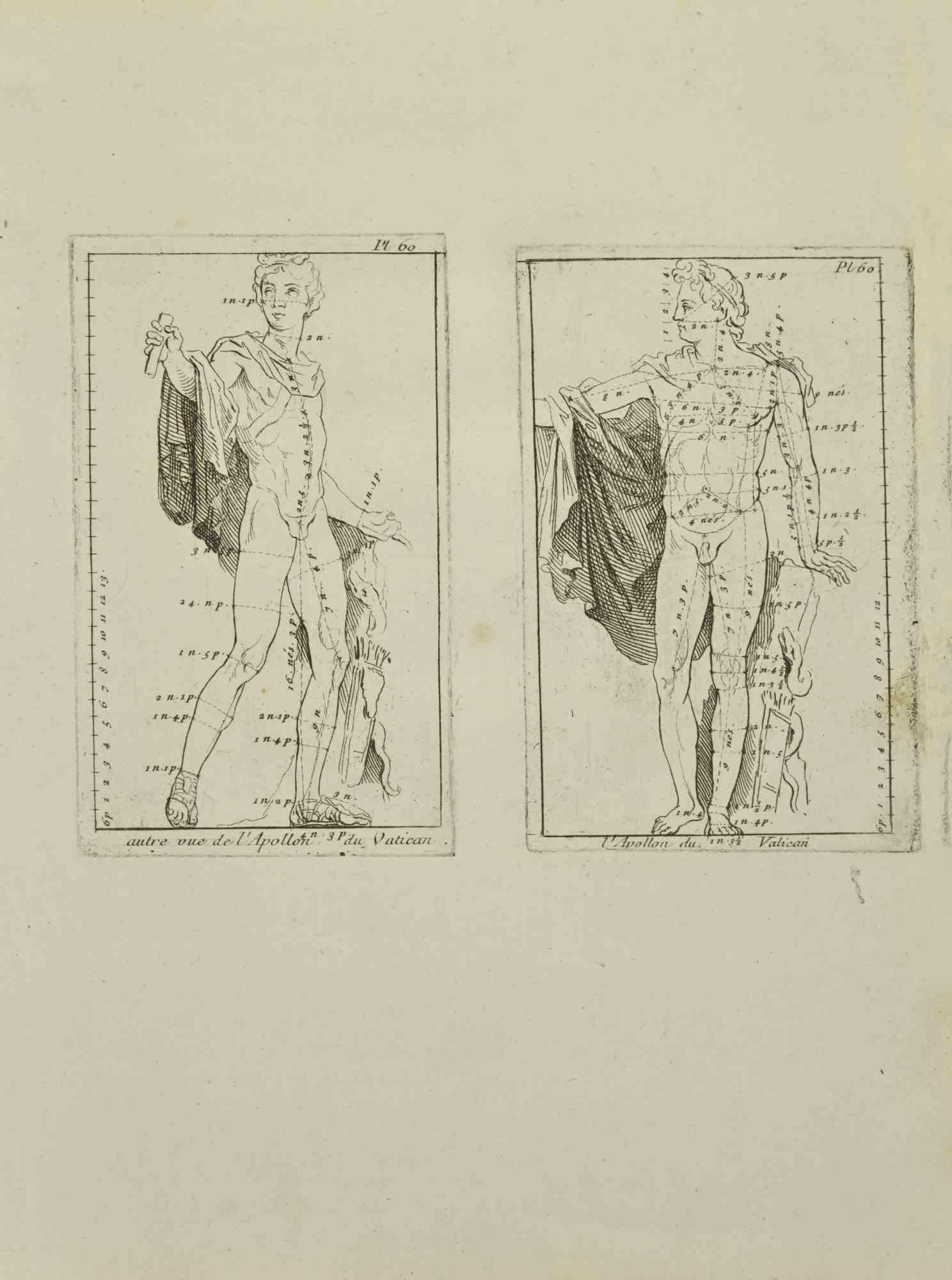 Apollon is an etching realized by Jean François Poletnich in 18th Century.

Good conditions.

The artwork is depicted through confident strokes.