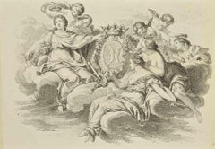 Gathering - Etching by Jean François Poletnich - 18th Century