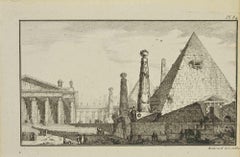 Pyramide - Radierung von Jean François Poletnich - 18. Jahrhundert
