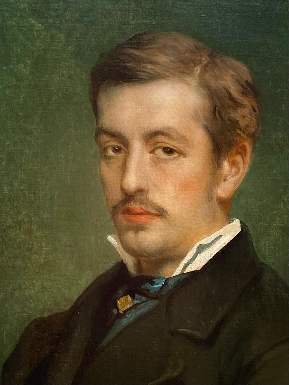 'Portrait of a Man in a Black Coat' by Jean-François Portaels (1818 – 1895) For Sale 2