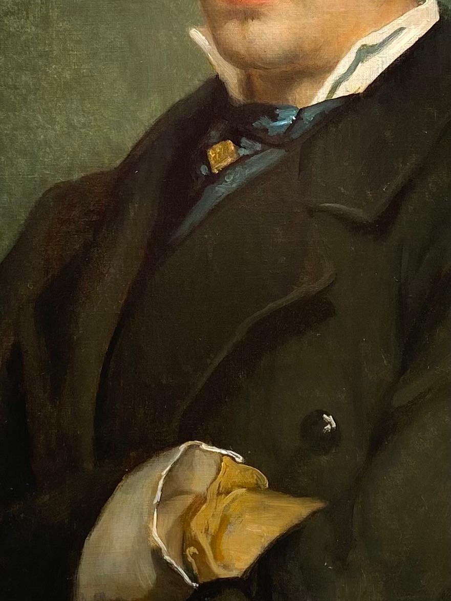 'Portrait of a Man in a Black Coat' by Jean-François Portaels (1818 – 1895) For Sale 4