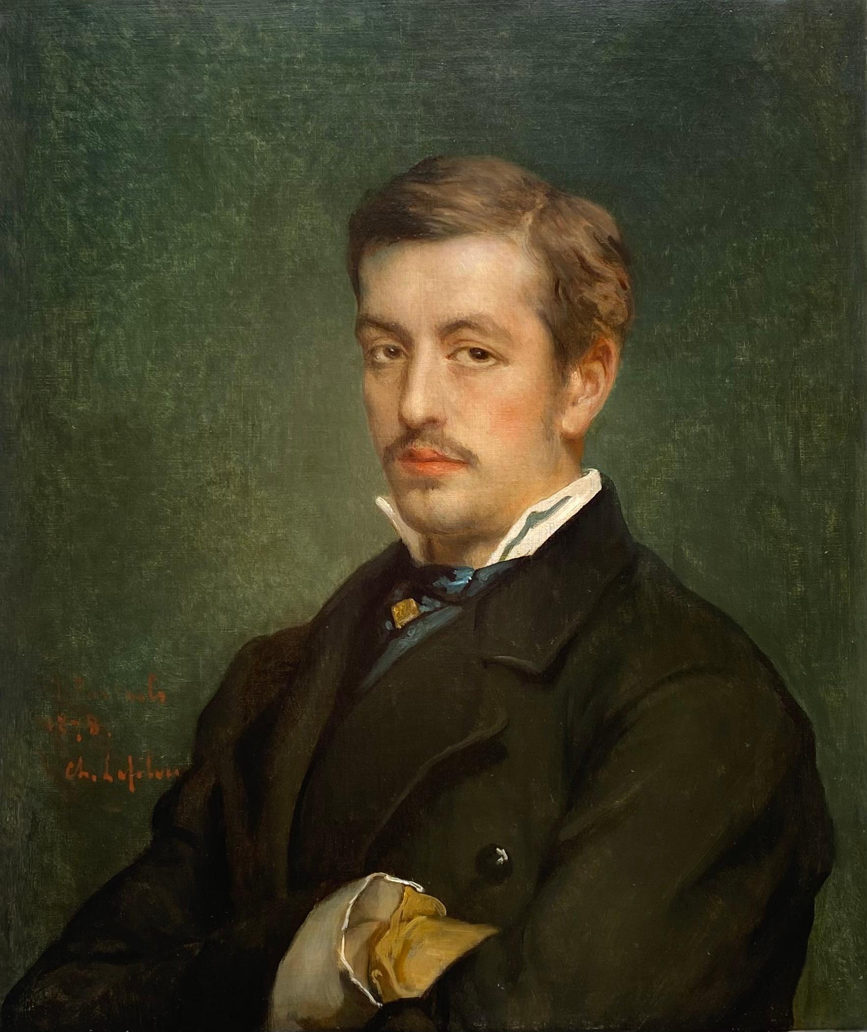 Jean-François Portaels
1818 – Brussels – 1895
Belgian Painter

'Portrait of a Man in a Black Coat'

Signature: signed middle lower left, dated 1878 and named ‘J. Portaels 1878. Ch. Lefebvre'

Medium: oil on canvas
Dimensions: image size 60,5 x 50,5