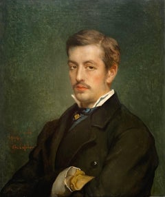 Retrato de un hombre con abrigo negro" de Jean-François Portaels (1818 - 1895)