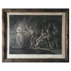 Jean Frédéric Schall " Mademoiselle de La Vallières ", Engraving, 18th Century