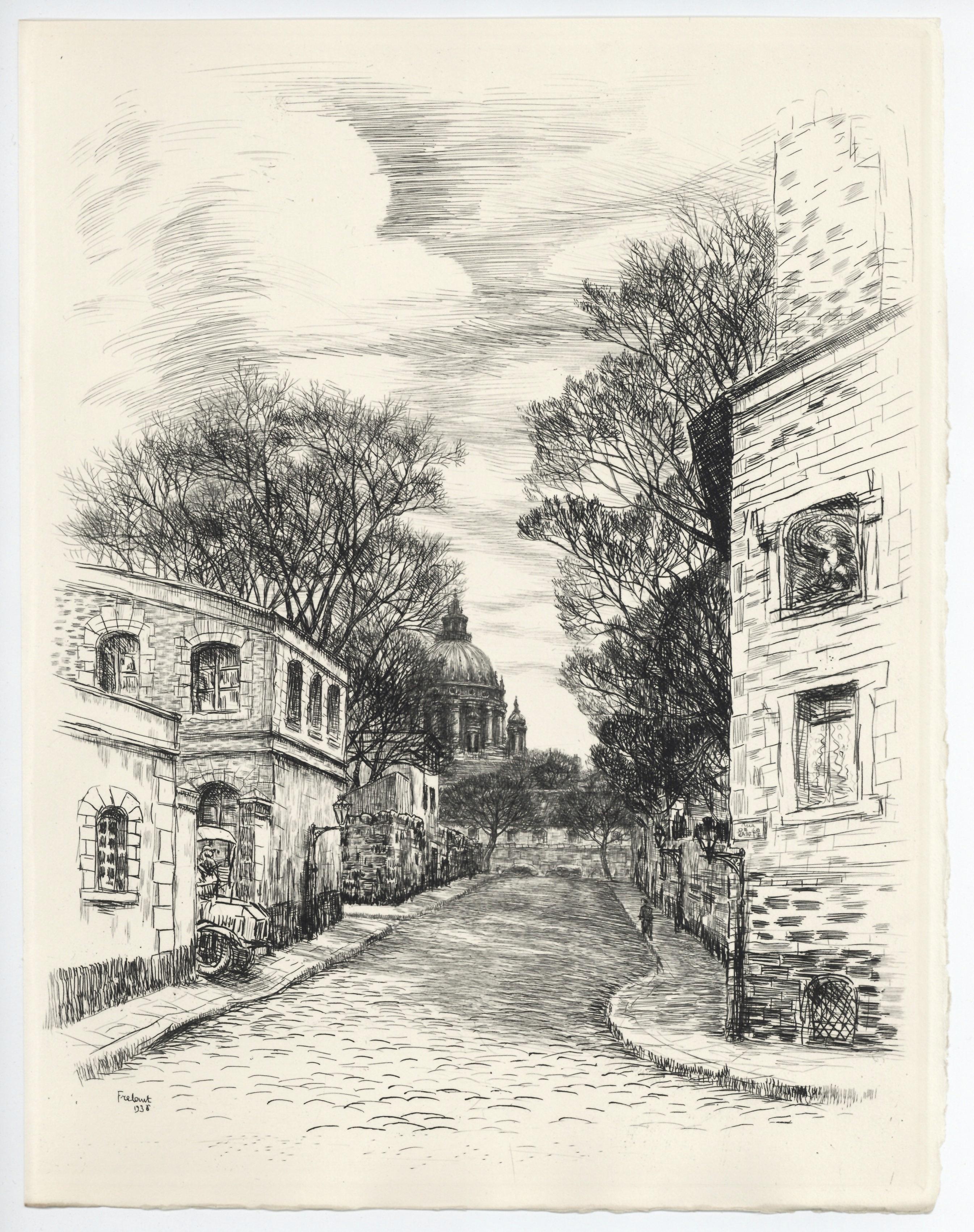 "Sante aux Gobelins" aguafuerte original - Print de Jean Frélaut