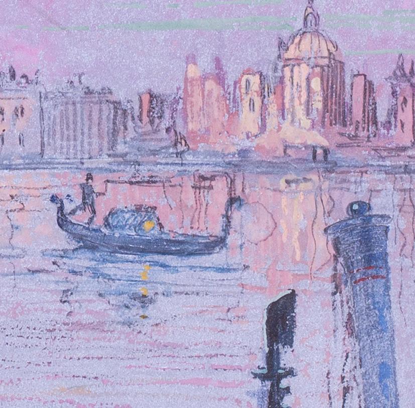 Jean Fressinet (French, 1889-1972)
A gondolier on the Grand Canal
Mixed media
Signed with studio stamp (lower right under the mount)
7.1/4 x 12.1/2 in. (18.4 x 31.8 cm.)
