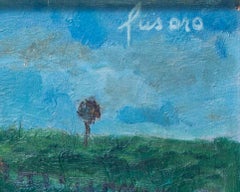 Horse racing, Jean Fusaro, French mid 20th Century, in vivid greens