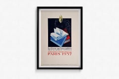 1937 original exhibition poster by Daragnès for "Le Livre au Trocadéro"