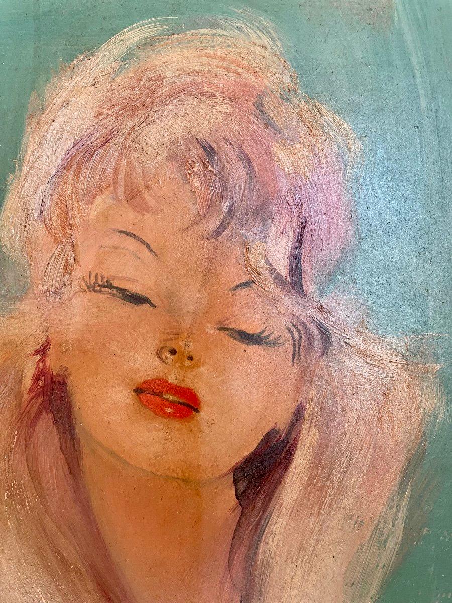 Aline la bionda - Painting Pop Art di Jean-Gabriel Domergue