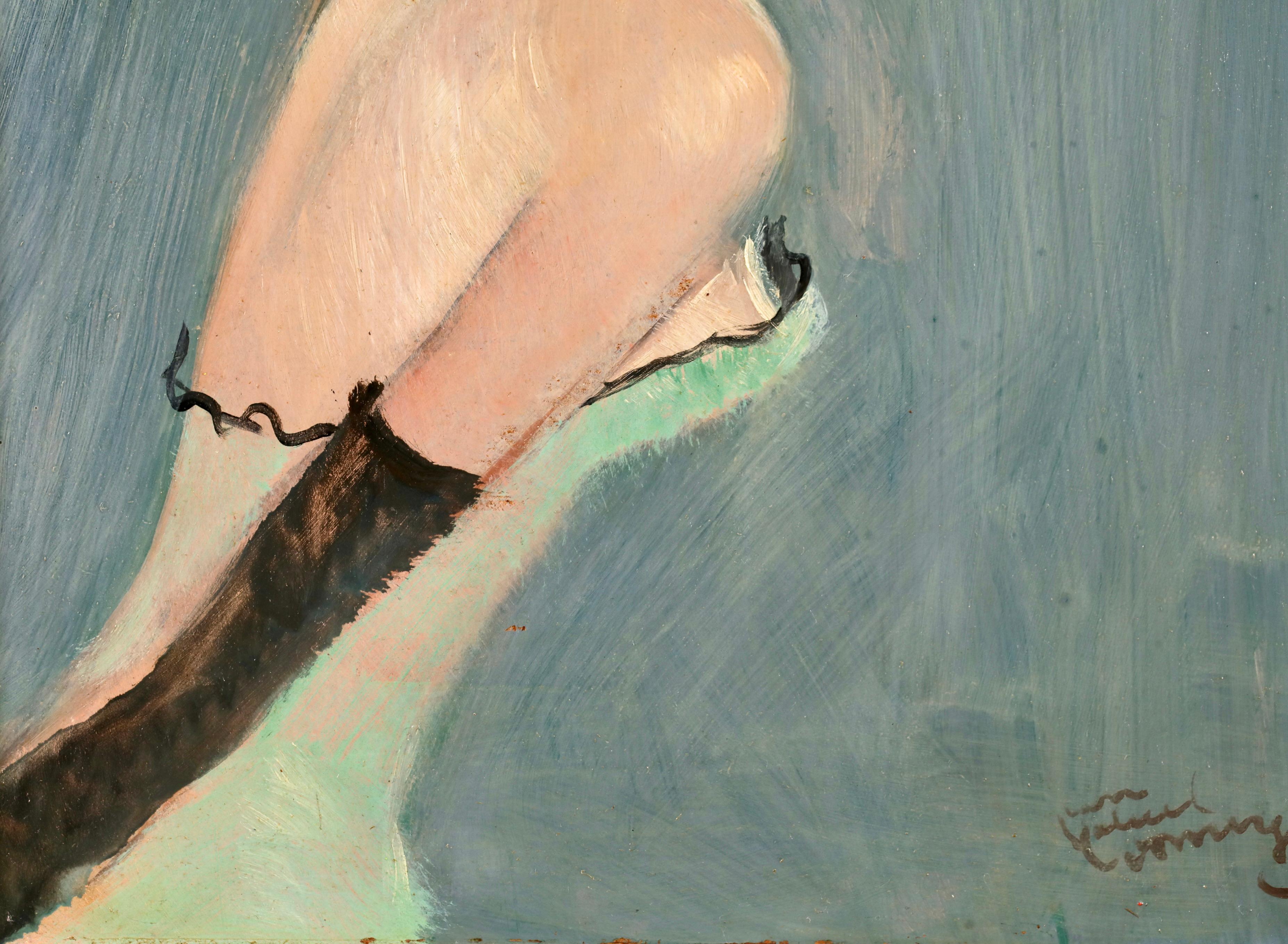 Audrey - Portrait post-impressionniste, peinture à l'huile de Jean-Gabriel Domergue en vente 2