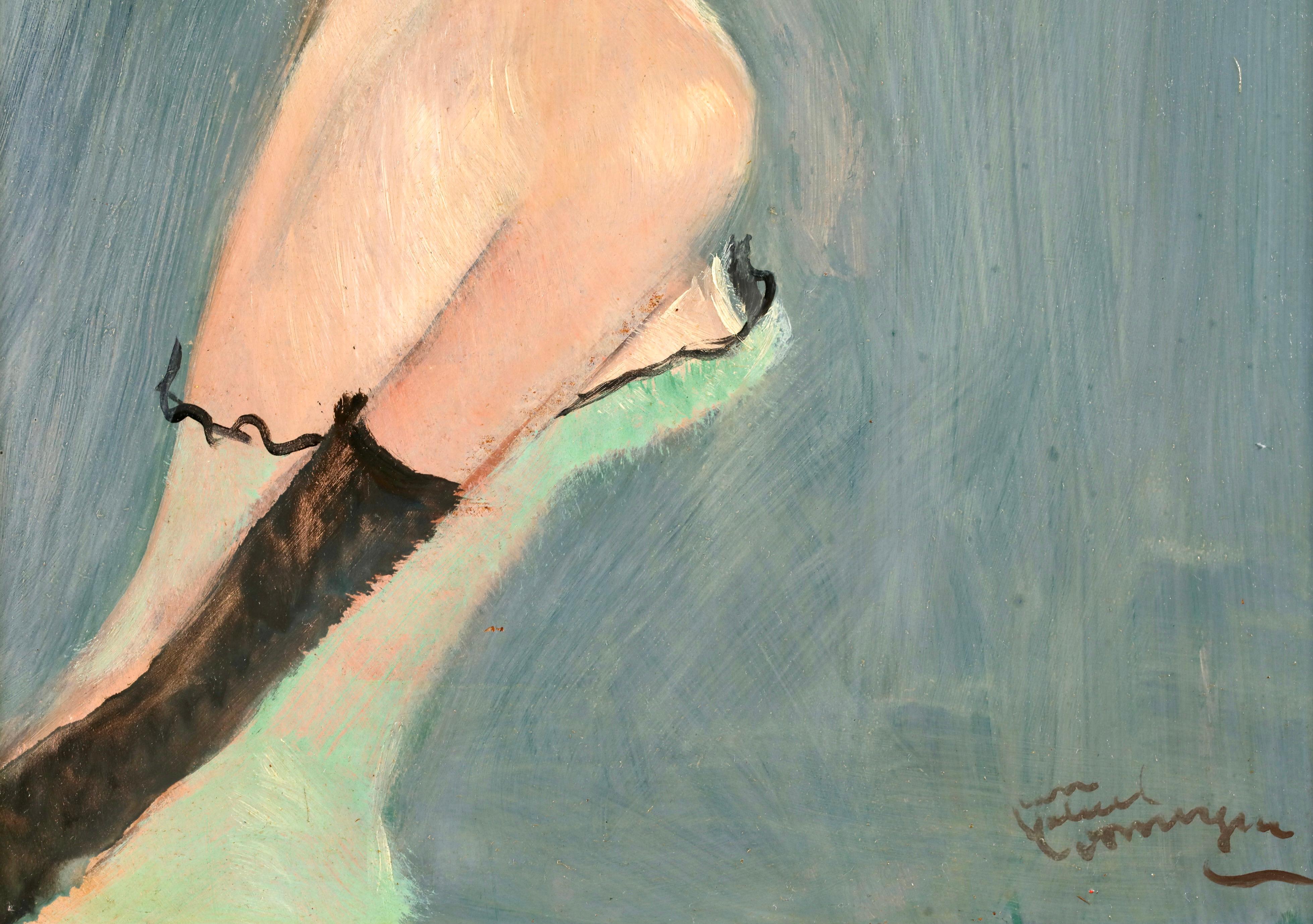Audrey - Portrait post-impressionniste, peinture à l'huile de Jean-Gabriel Domergue en vente 3