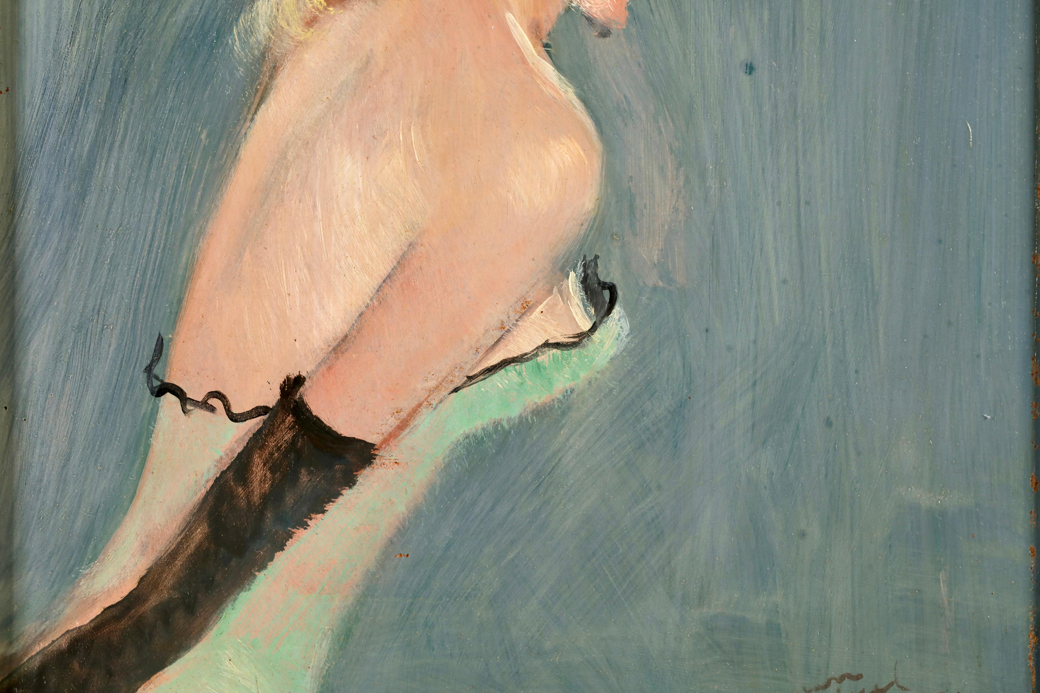 Audrey - Portrait post-impressionniste, peinture à l'huile de Jean-Gabriel Domergue en vente 4