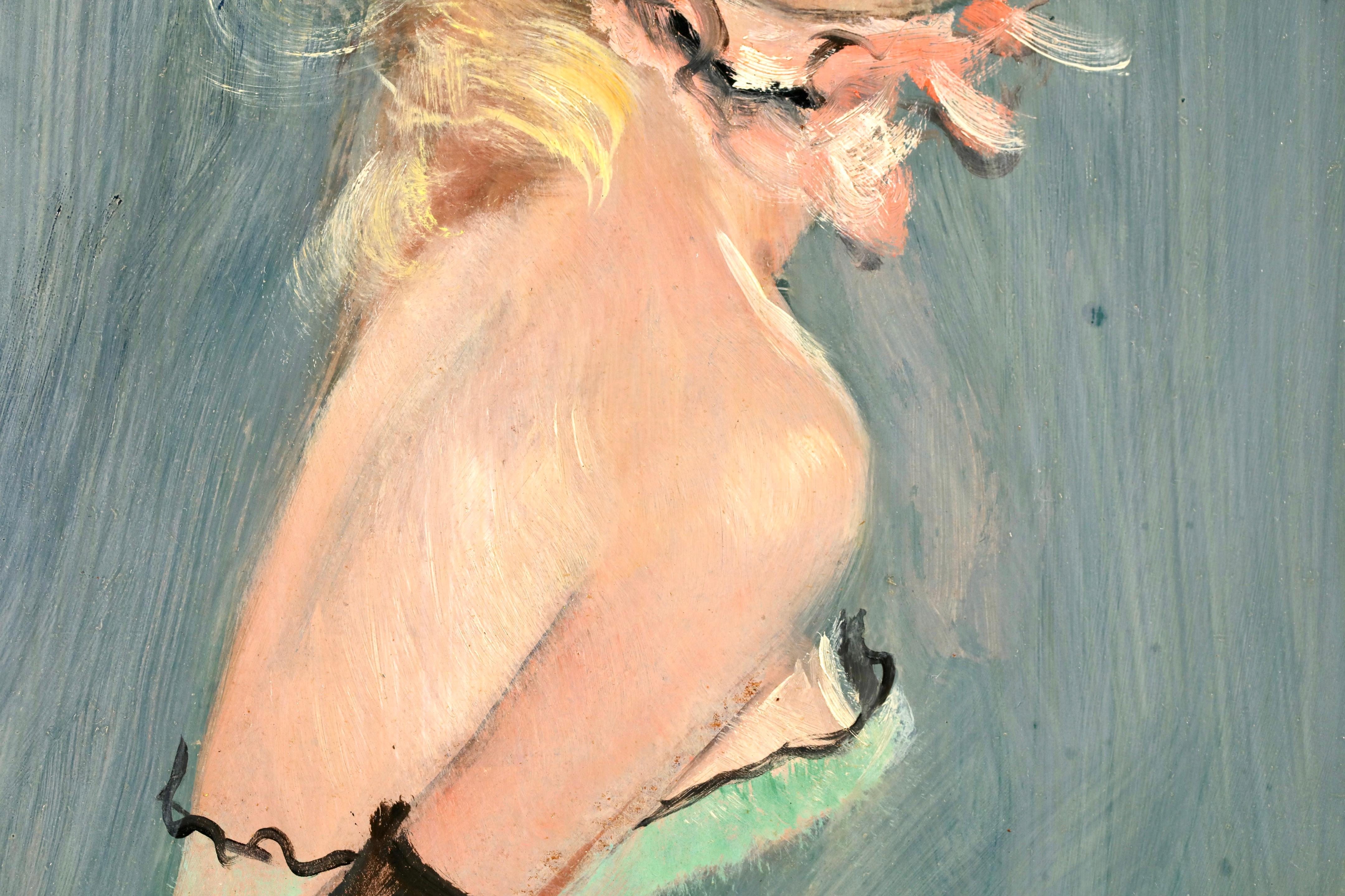 Audrey - Portrait post-impressionniste, peinture à l'huile de Jean-Gabriel Domergue en vente 5