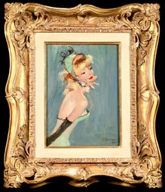 Audrey - Post Impressionist Portrait Oil Painting by Jean-Gabriel Domergue