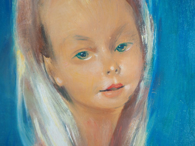 Blond Hair Girl - Original handsigned oil painting For Sale 1
