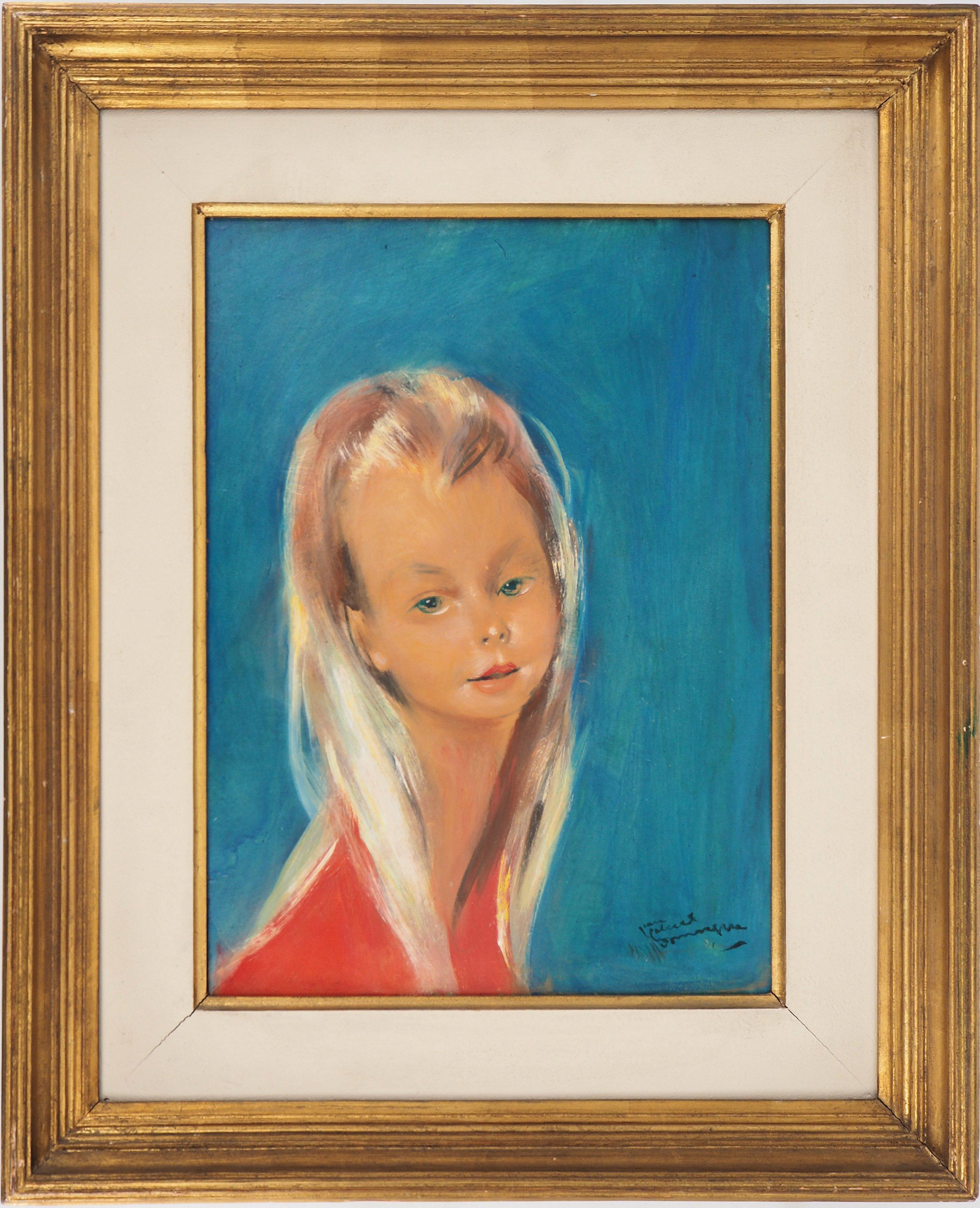 Jean-Gabriel Domergue Portrait Painting - Blond Hair Girl - Original handsigned oil painting