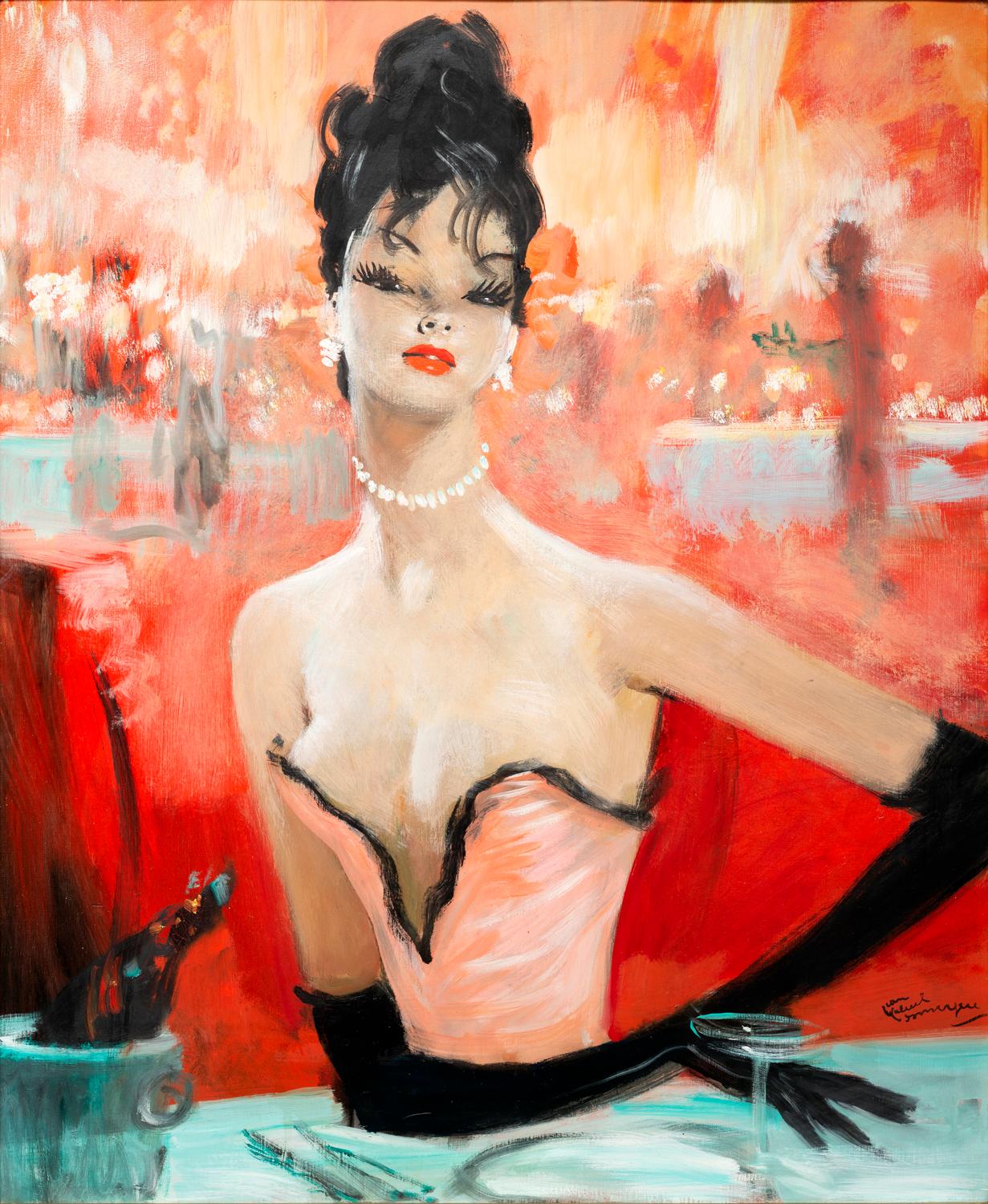 At Maxim's - Painting by Jean-Gabriel Domergue