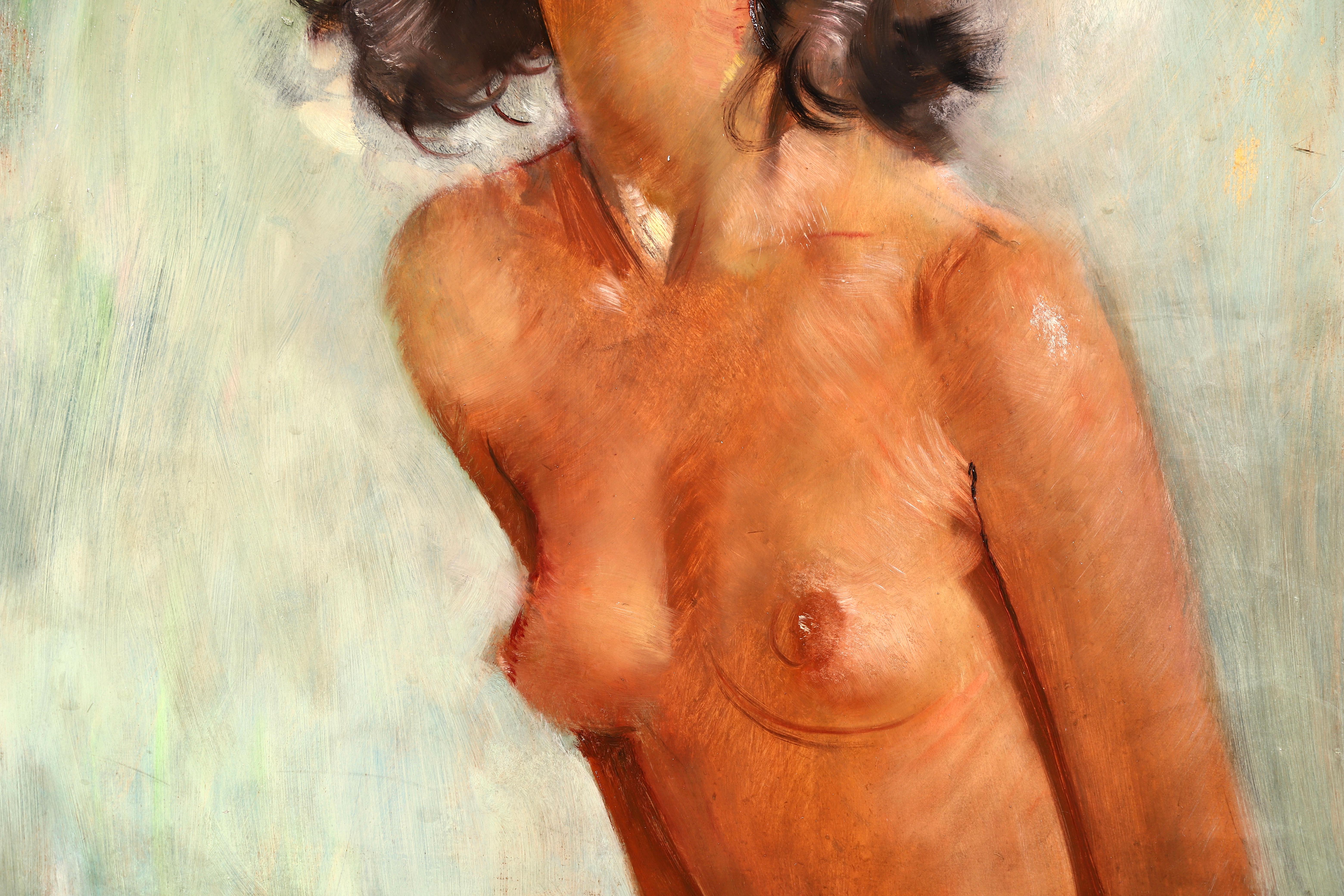 Fabienne - Post Impressionist Oil, Portrait of a Nude by Jean-Gabriel Domergue 1