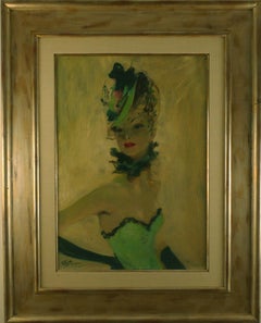 "Harmonie verte", 20th Century oil on canvas by Jean-Gabriel Domergue