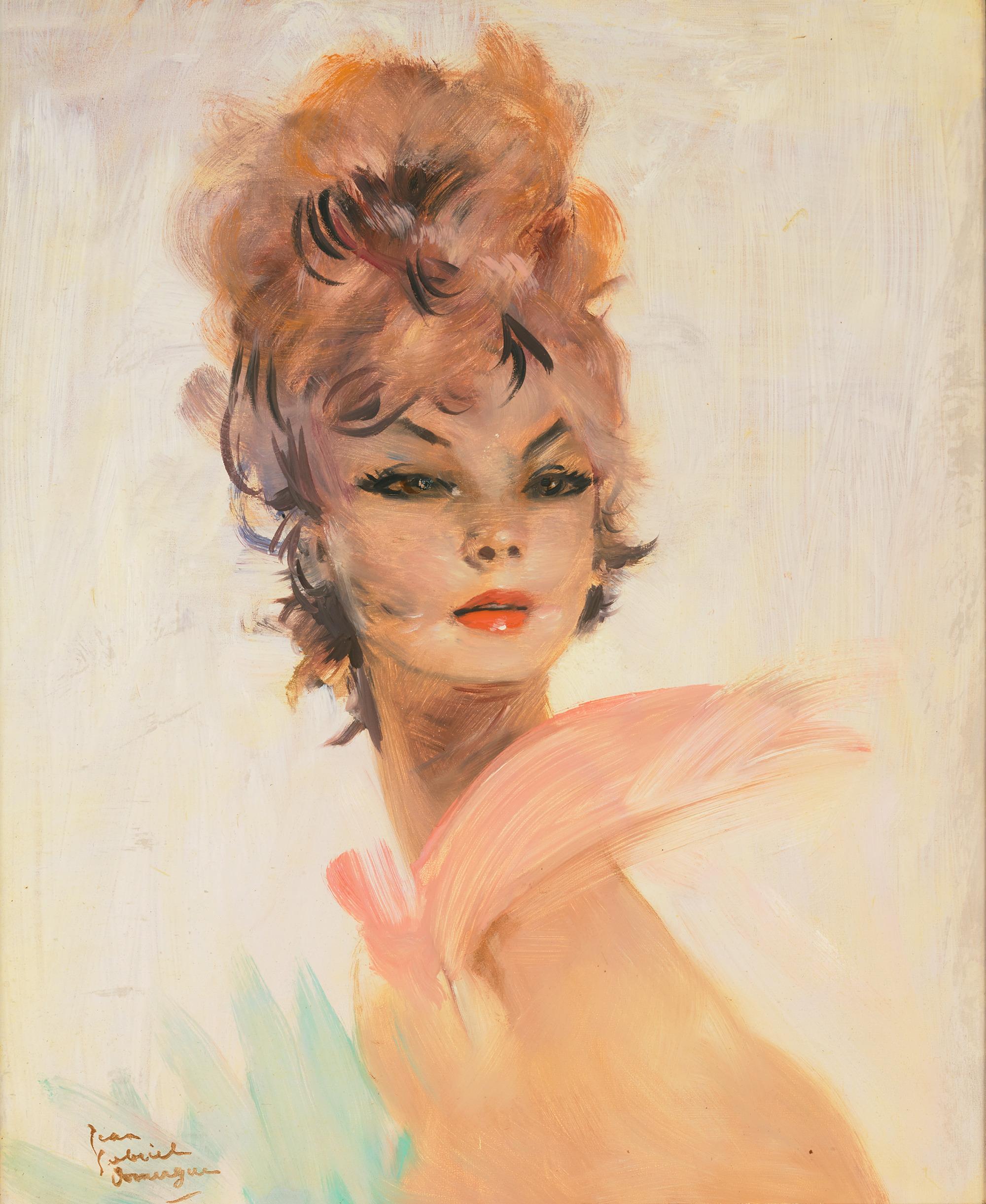 Jean-Gabriel Domergue Portrait Painting - Josianna, Jeune Femme au Ruban by Jean Gabriel Domergue