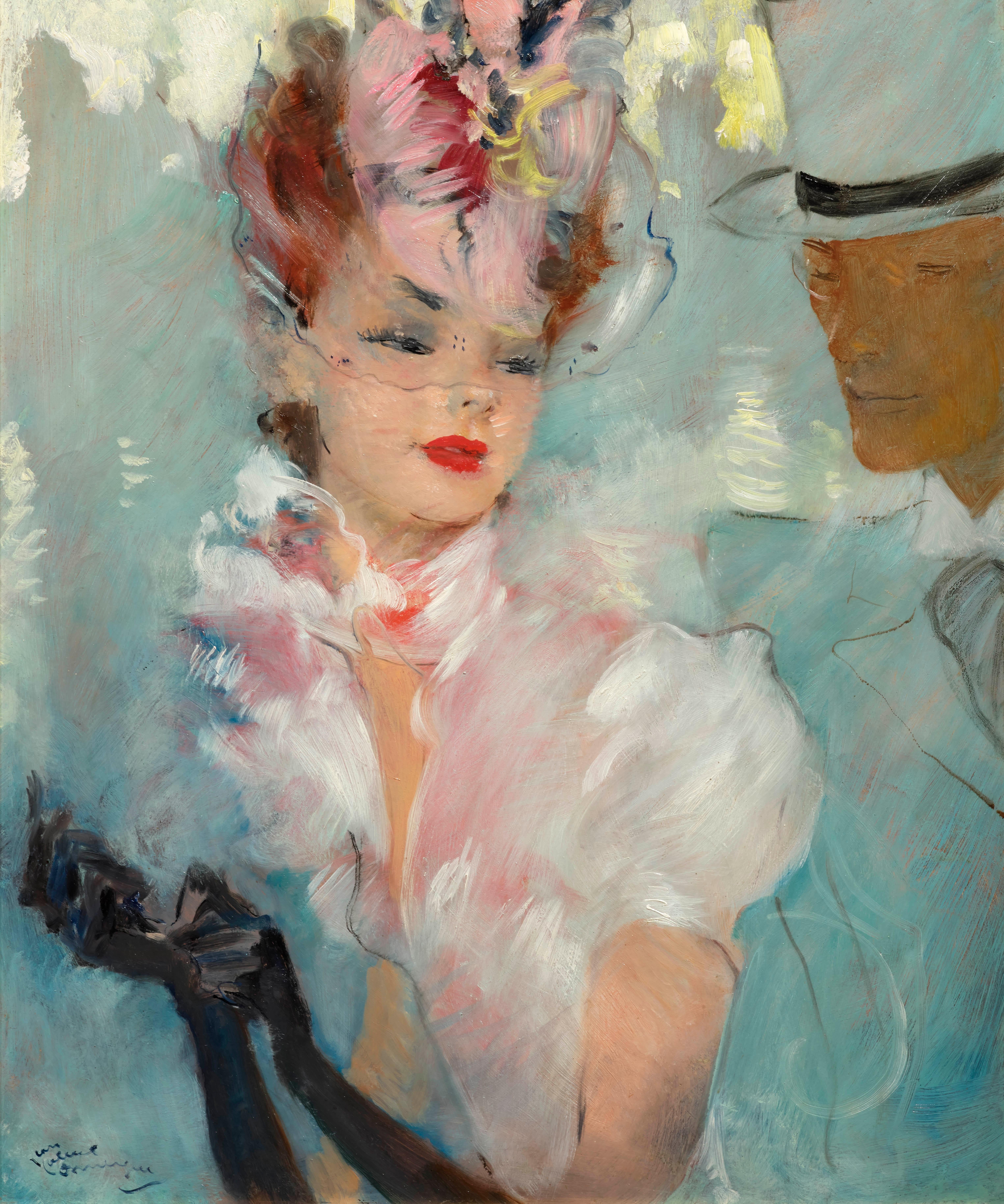 Jean-Gabriel Domergue Figurative Painting - Leaving the Ball