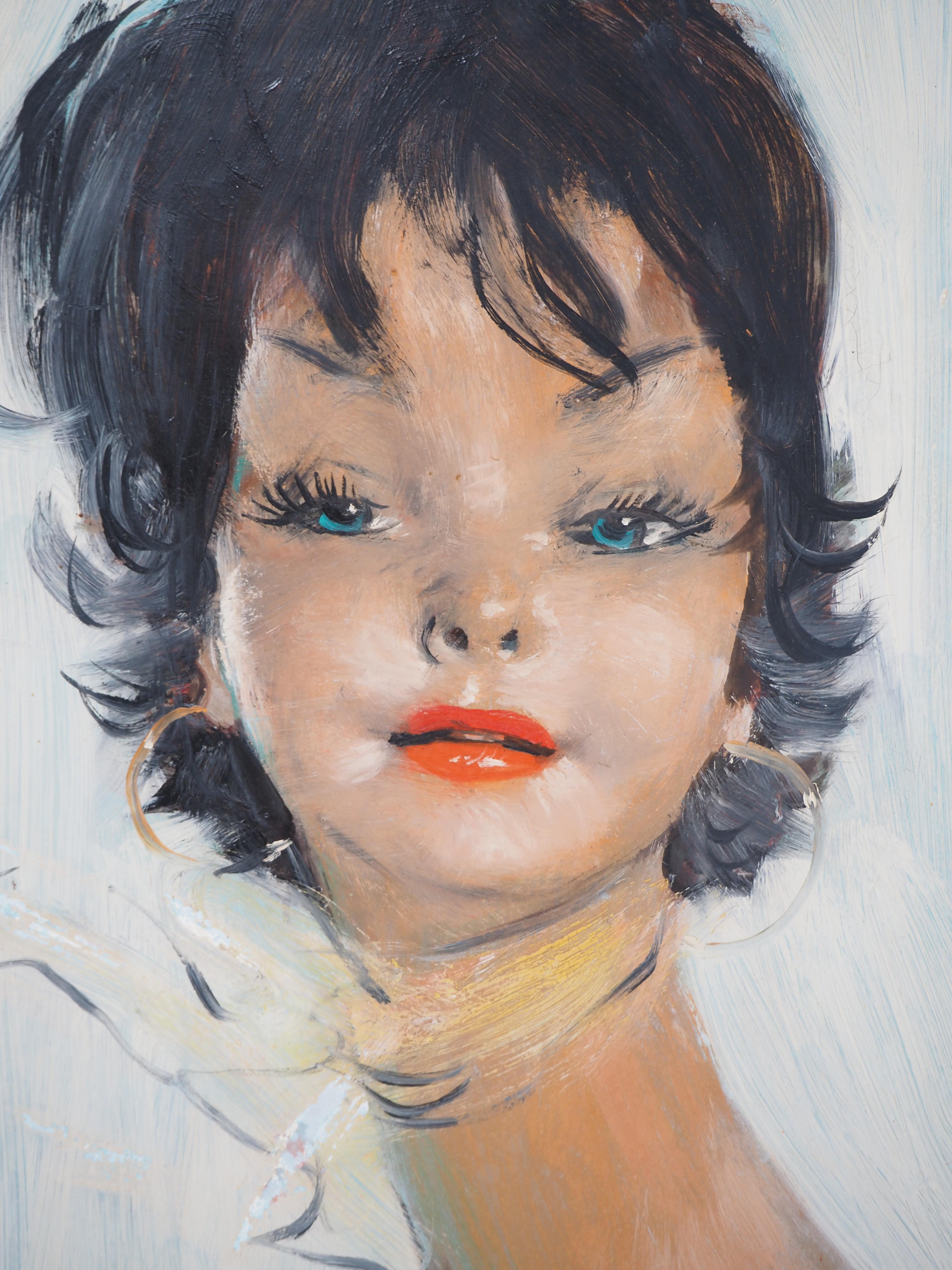 Jean-Gabriel DOMERGUE (1889-1962)
Maria, Akt auf blauem Grund, um 1950

Öl auf Hartfaserplatte
Signiert unten links
Auf Hartfaserplatte, 55 x 46 cm (ca. 22 x 18 Zoll)
Präsentiert in einem 74 x 64 cm (ca. 30 x 26 Zoll) großen Holzrahmen
Titel auf der