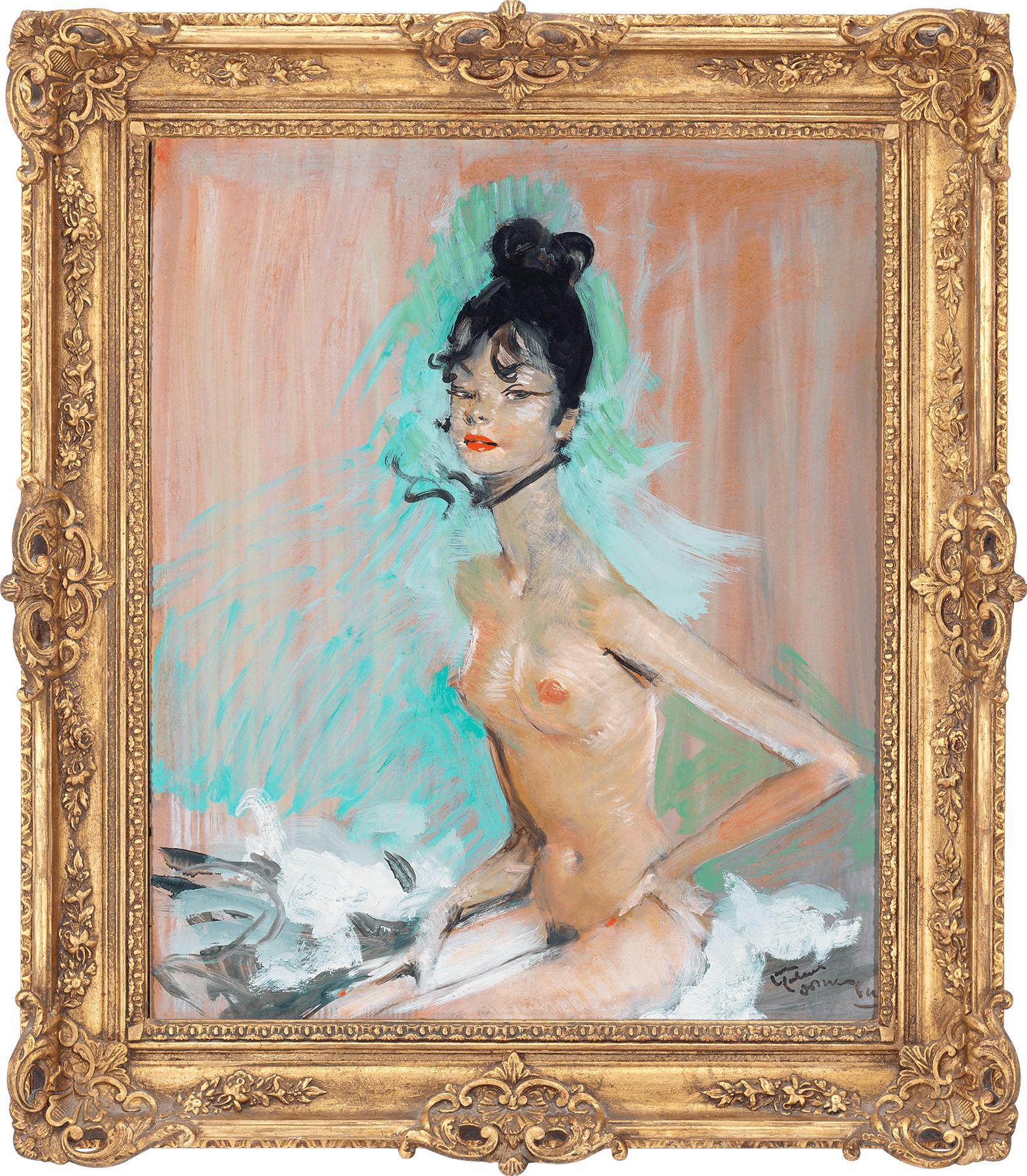 Nude - Painting by Jean-Gabriel Domergue