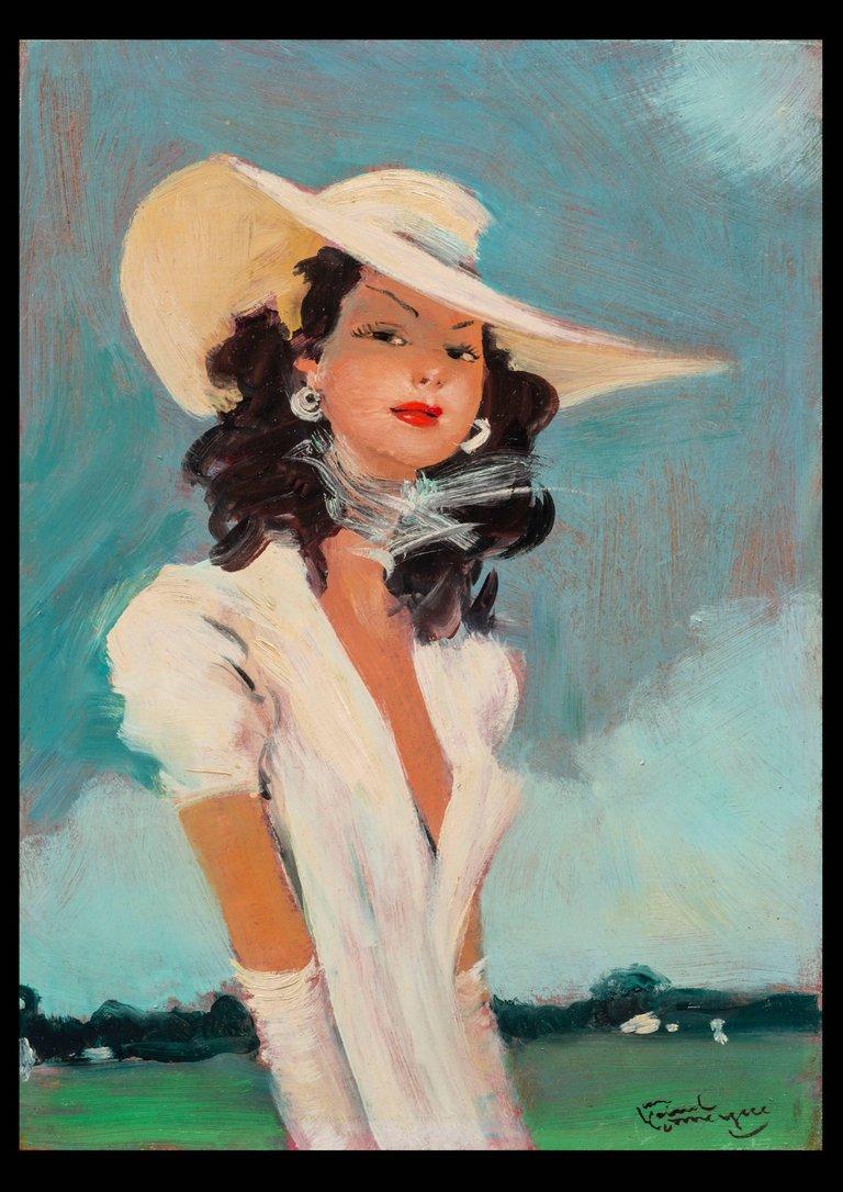 Jean-Gabriel Domergue Figurative Painting - Park Lane 