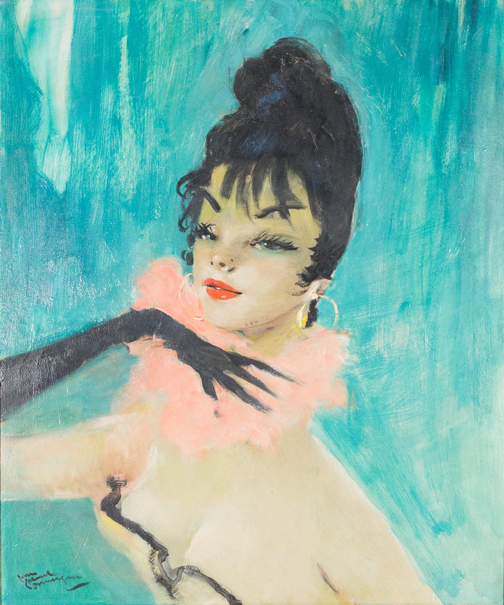 Portrait of a Lady - Painting by Jean-Gabriel Domergue