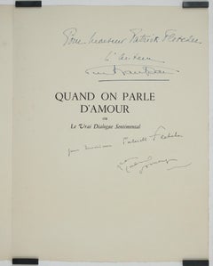 1948 original illustrated book titled "Quand on parle d'amour" by Domergue