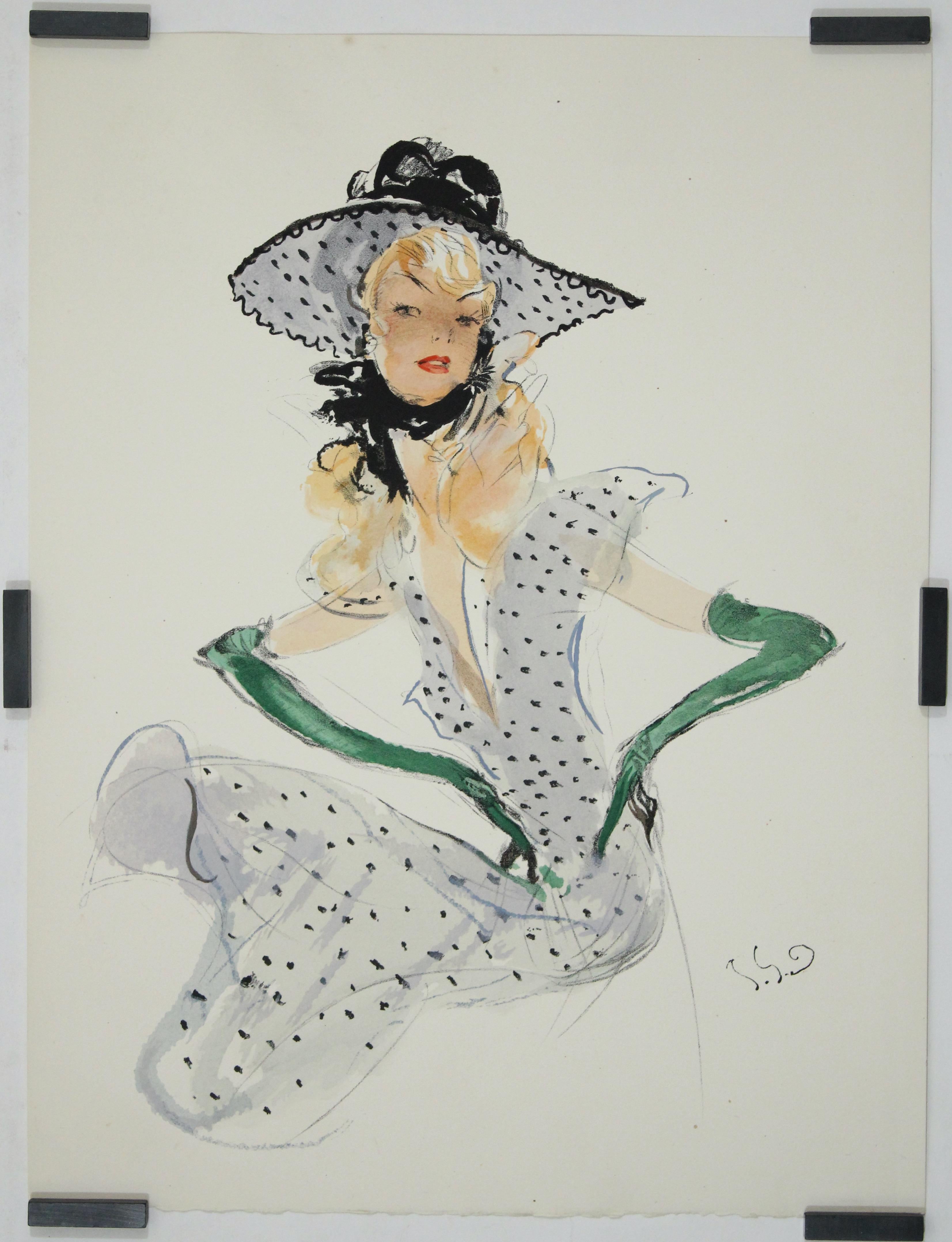 1948 original illustrated book titled "Quand on parle d'amour" by Domergue - Print by Jean-Gabriel Domergue