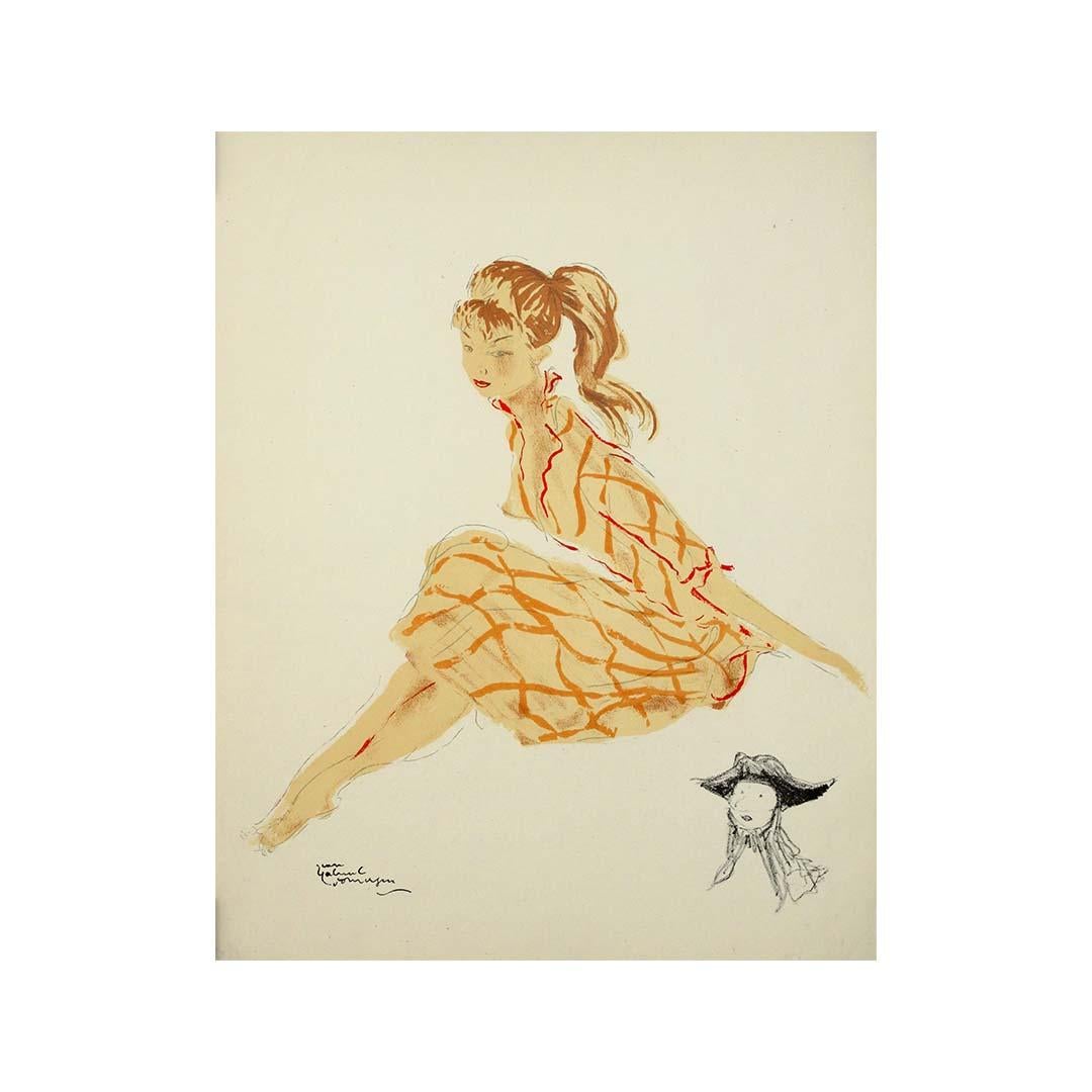 1956 lithography by Jean-Gabriel Domergue - Cathie For Sale 3