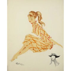 1956 lithography by Jean-Gabriel Domergue - Cathie