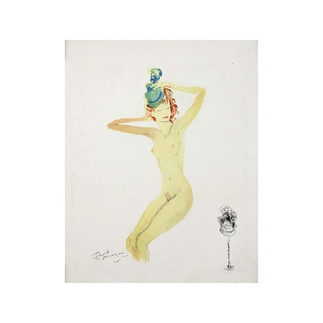 1956 lithography by Jean-Gabriel Domergue - Elvire qui sait tout - La Parisienne For Sale 1