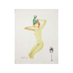1956 lithography by Jean-Gabriel Domergue - Elvire qui sait tout - La Parisienne