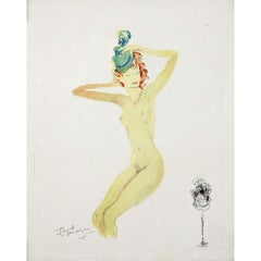 1956 lithography by Jean-Gabriel Domergue - Elvire qui sait tout - La Parisienne
