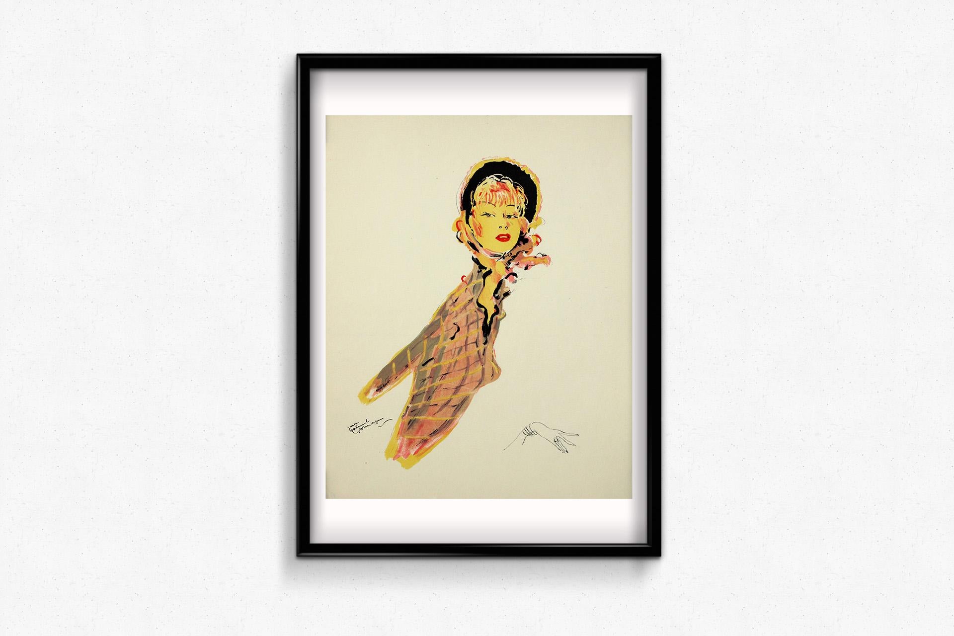 1956 lithography by Jean-Gabriel Domergue - Guillaumette la potière For Sale 1