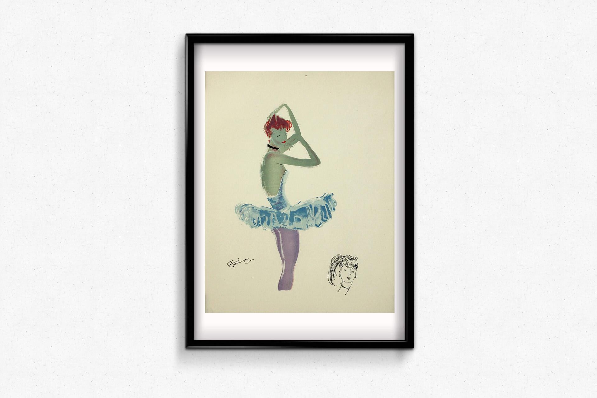 1956 lithography by Jean-Gabriel Domergue - La femme d'État For Sale 1