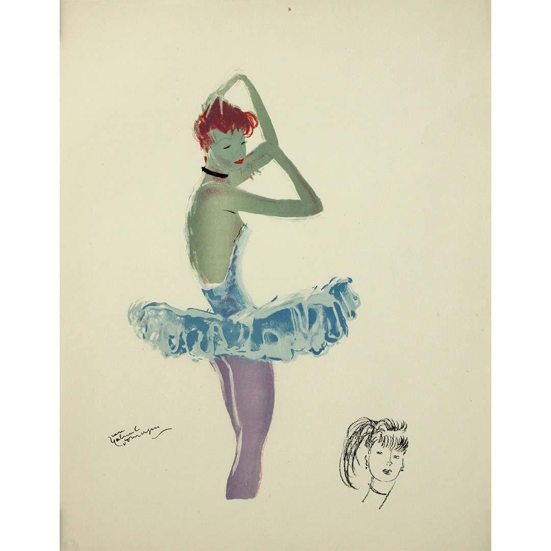 The 1956 lithography by Jean-Gabriel Domergue La femme d'État, part of the renowned La Parisienne portfolio, stands as an elegant representation of post-war French art and a celebration of the quintessential Parisian woman. This lithograph, signed