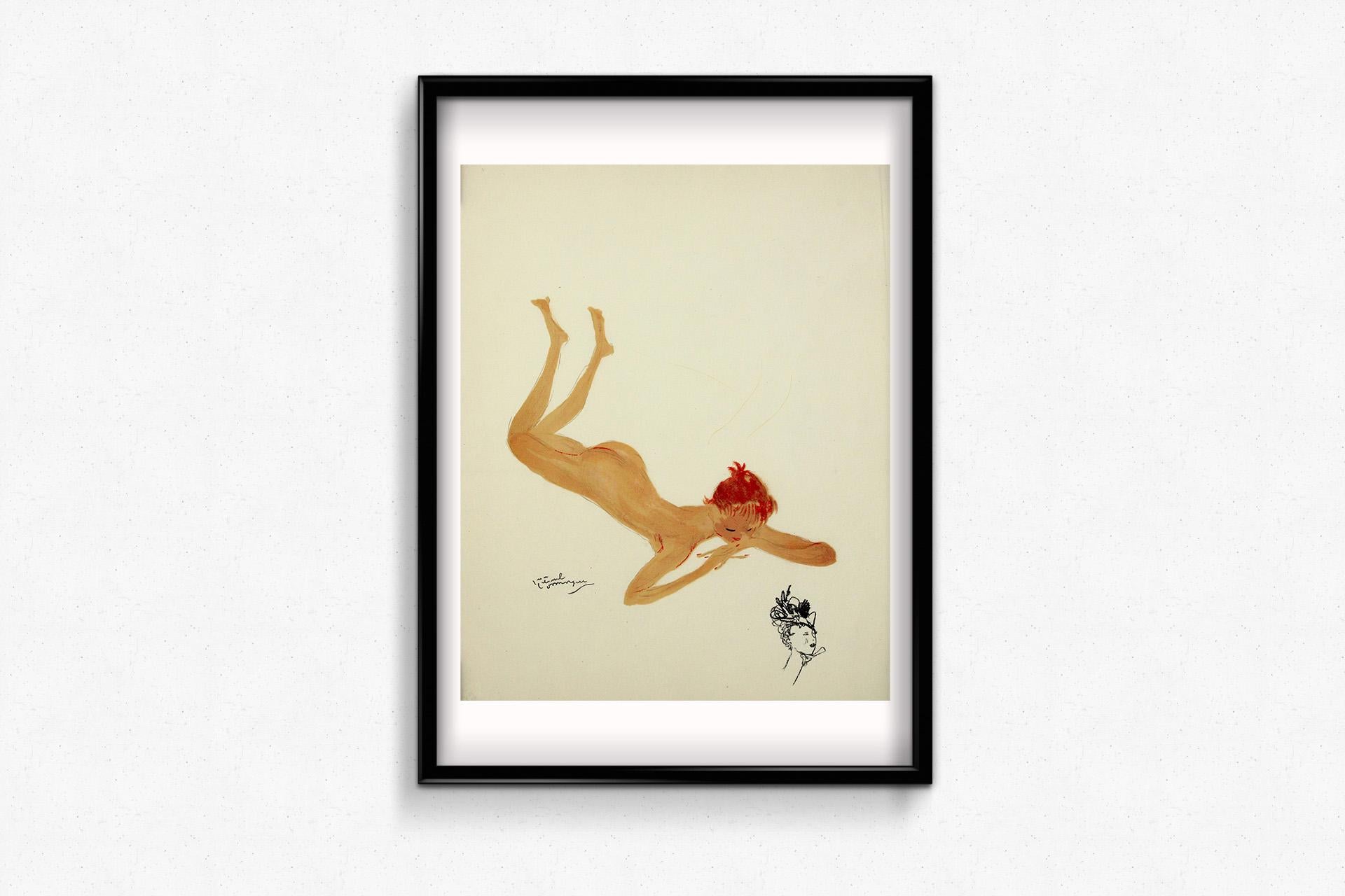 1956 lithography by Jean-Gabriel Domergue - L'enlèvement de Sabine For Sale 1