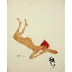 1956 lithography by Jean-Gabriel Domergue - L'enlèvement de Sabine