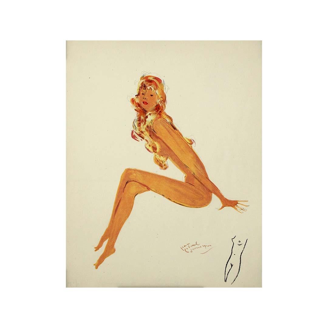 1956 lithography by Jean-Gabriel Domergue - Sylvie la manucure For Sale 3