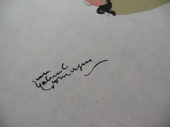At the Cabaret : Nude and Harlequine - Original lithograph - Mourlot, 1956